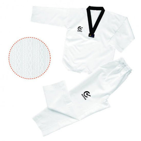 WTF APPROVED TAEKWONDO BLACK V NECK UNIFORM
