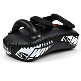 TWINS MUAY THAI BLACK CURVED LEATHER THAI KICK PADS