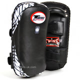 TWINS MUAY THAI BLACK CURVED LEATHER THAI KICK PADS