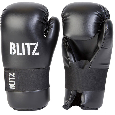 Blitz PU Pro Leather Semi Contact Open Palm Gloves